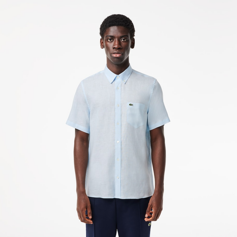 Chemise à manches courtes homme en lin   LACOSTE