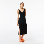 Robe longue sans manche femme en maille  LACOSTE