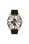 Montre chronographe en cuir noir DIESEL