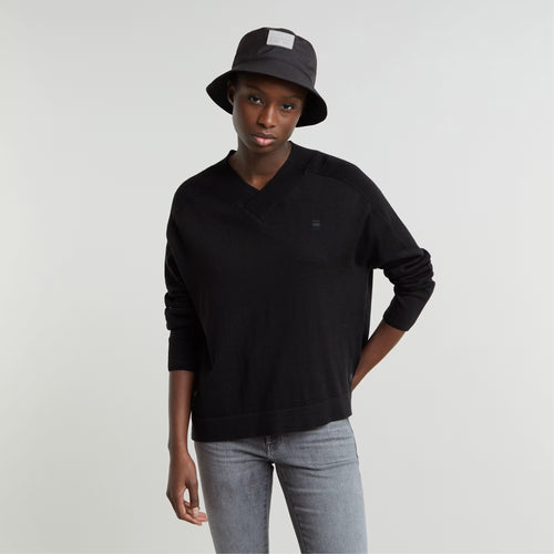 MAILLE CORE LOOSE V-NECK G-STAR