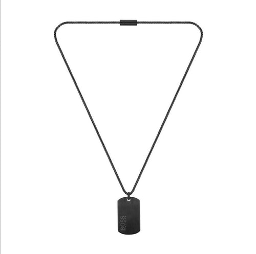 COLLIER PLAQUE NOIR BOSS