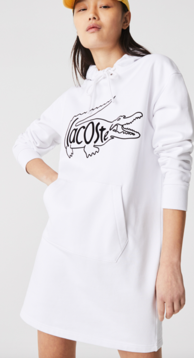 Lacoste Women s Oversized Crocodile Print Cotton Fleece Sweatshirt