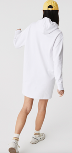 Lacoste Women’s Oversized Crocodile Print Cotton Fleece Sweatshirt Dress