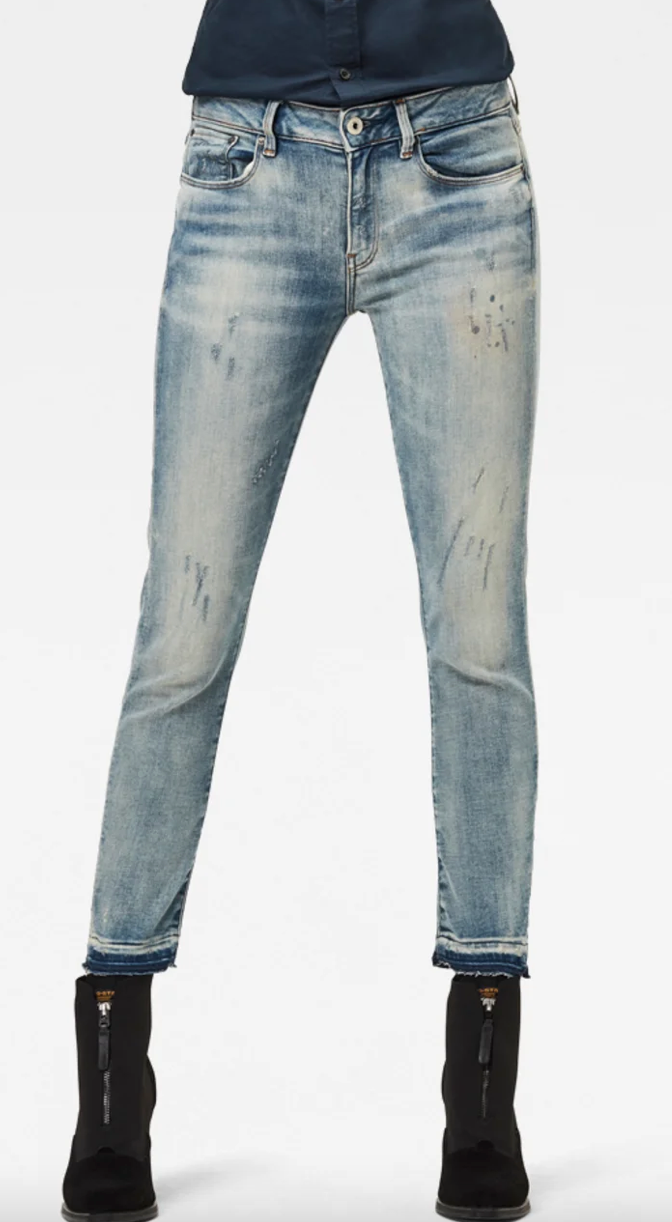 JEAN 3301 MID SKINNY RIPPED EDGE ANKLE G-STAR