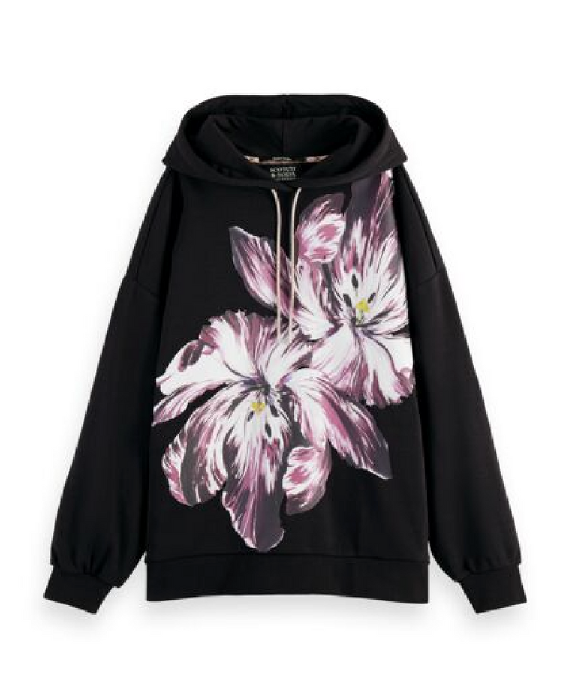 Painted tulip oversize-fit hoodie scotch&soda
