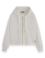 Hoodie zipped white Scotch&Soda