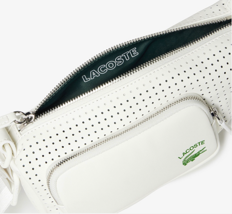 Crossover bag blanc cuir Lacoste