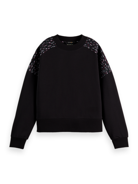 Quilted printed woven detail sweatshirt Scotch&Soda