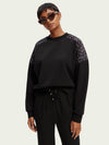 Quilted printed woven detail sweatshirt Scotch&Soda